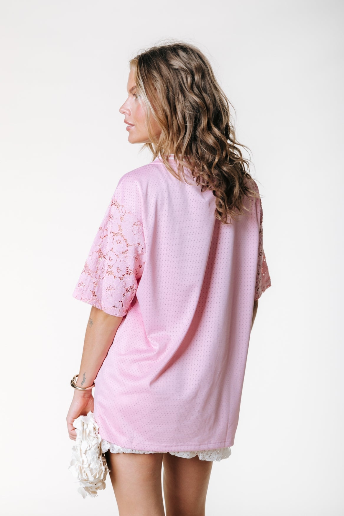 Tayla 33 Football T-shirt | Light pink