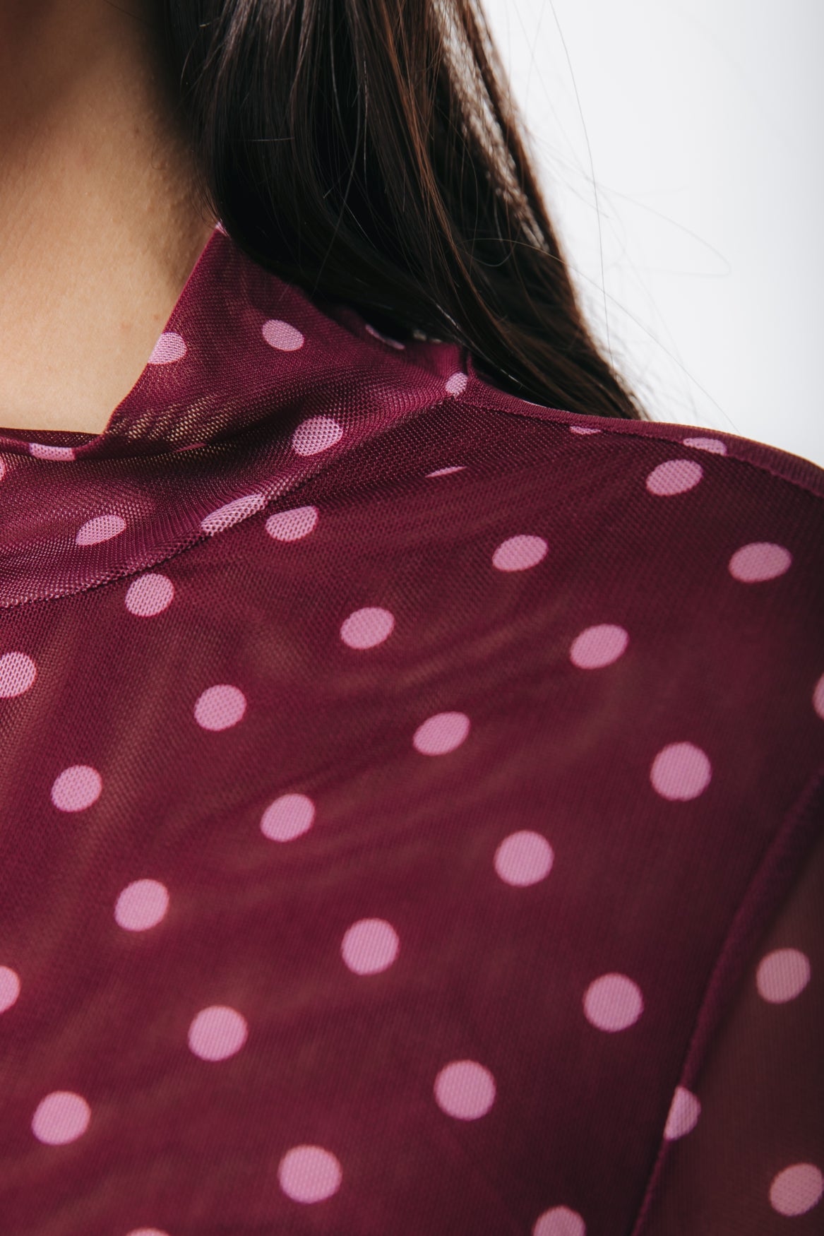 Neyo Dots Mesh Turtleneck Top | Ed