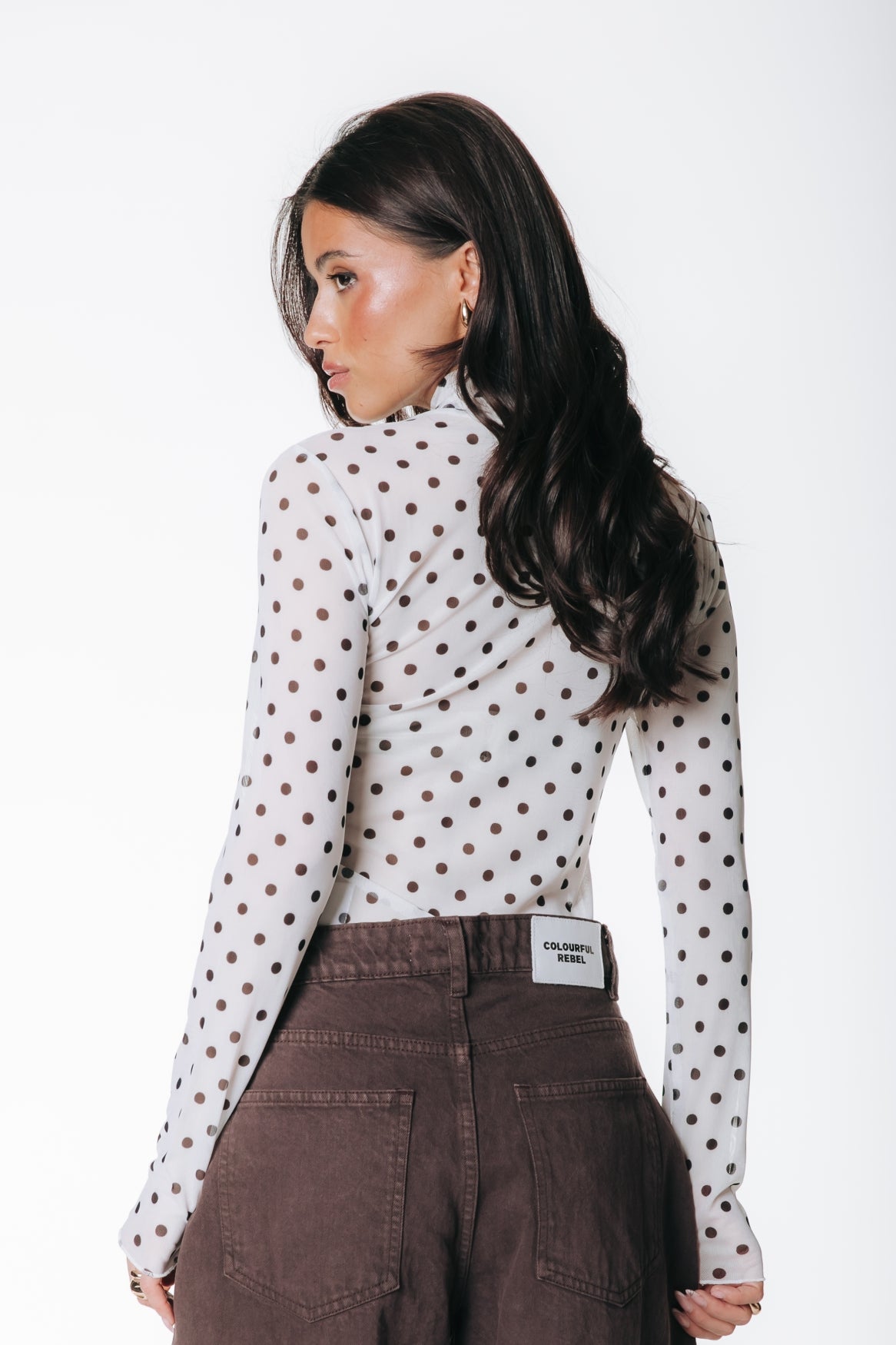 Neyo Dots Mesh Top | White