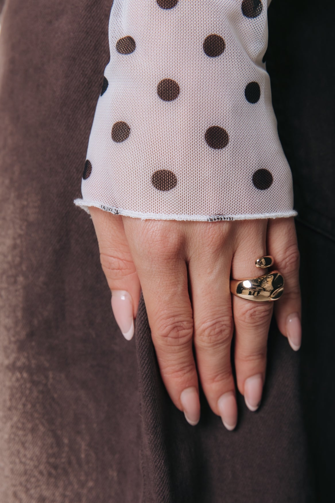 Neyo Dots Mesh Top | White