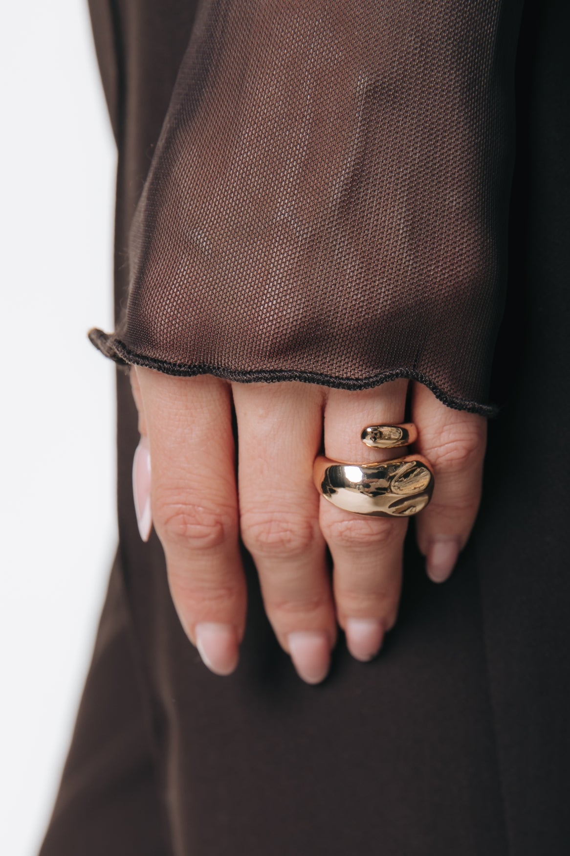 Mesh Turtleneck Top | Darkest Brown