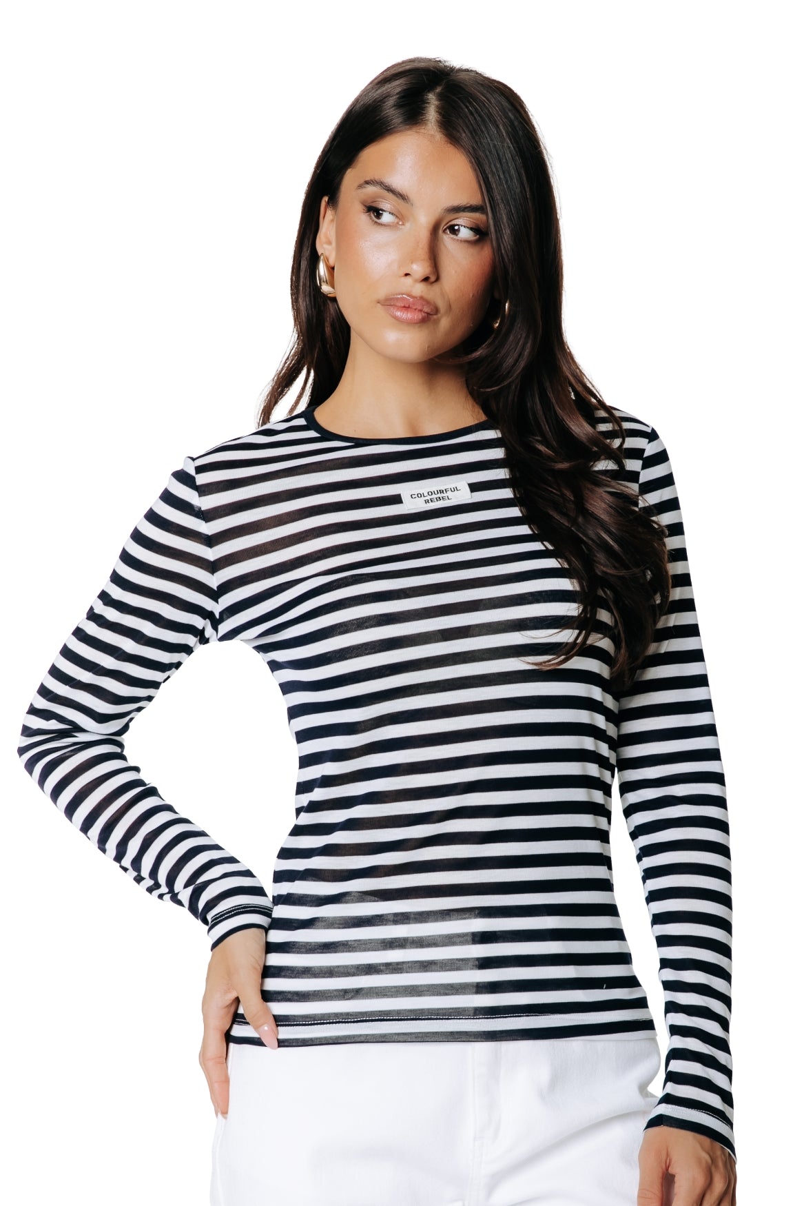 Juna Stripe Top | Dark Navy