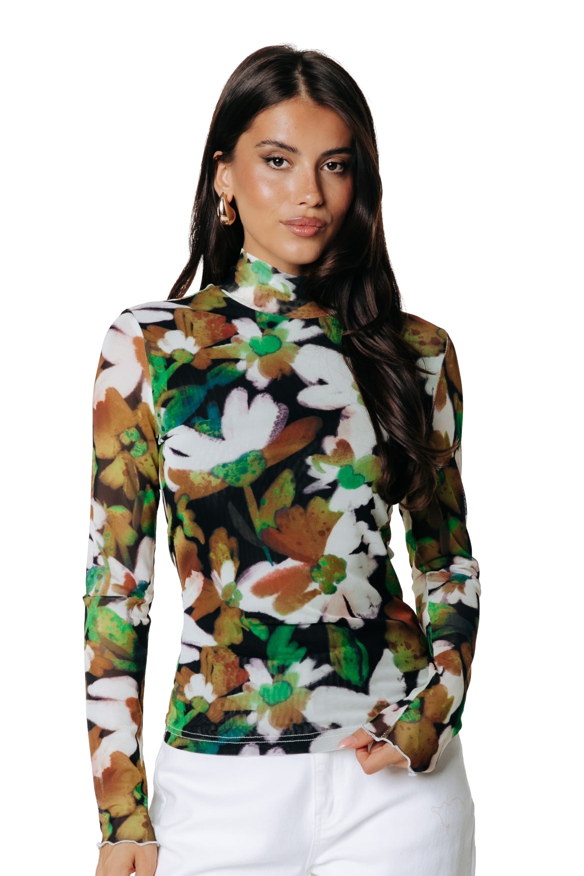Neyo Flower Mesh Top | Multicolor