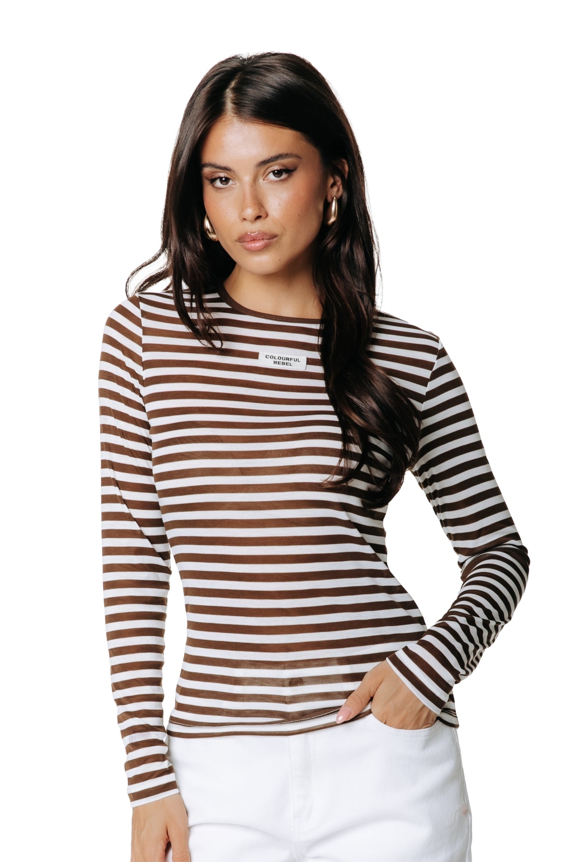 Juna Stripe Top | Brown