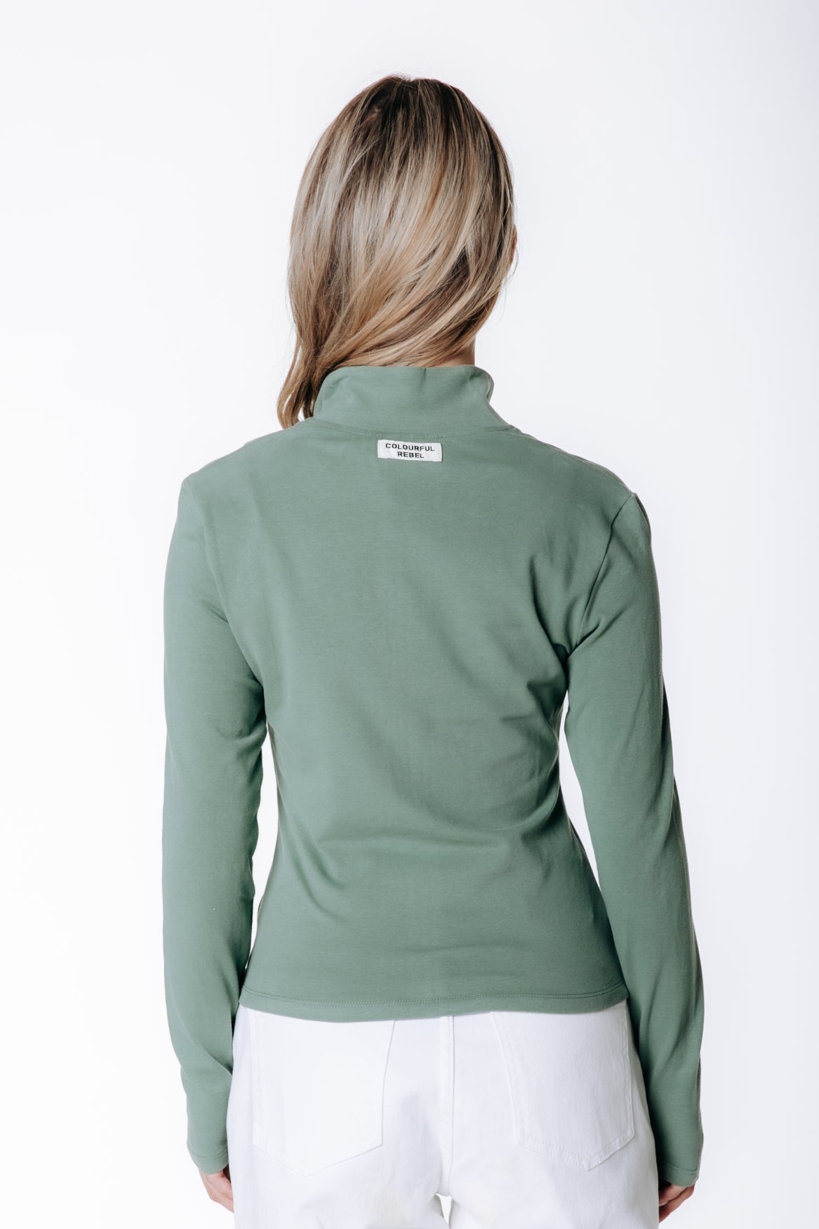 Fitted Full Zip Top | Olive Green