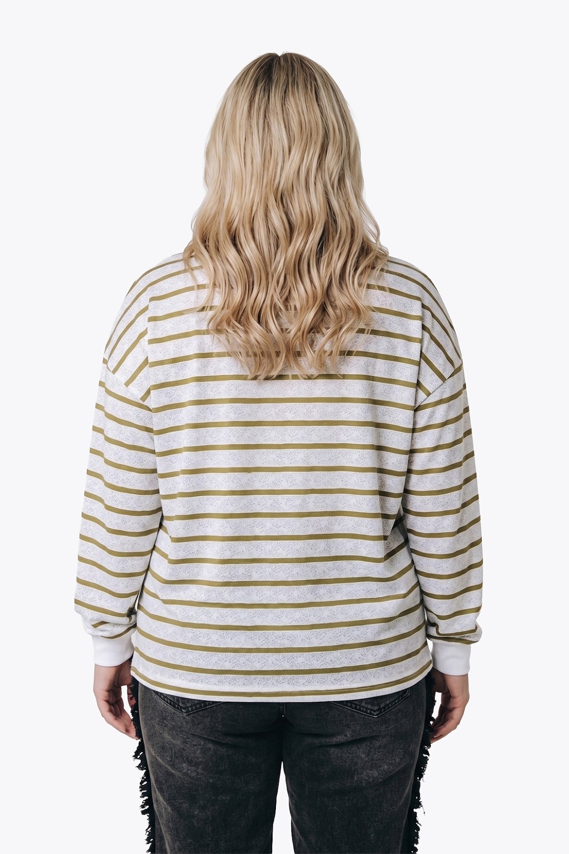 Striped Lace Longsleeve | Green / White