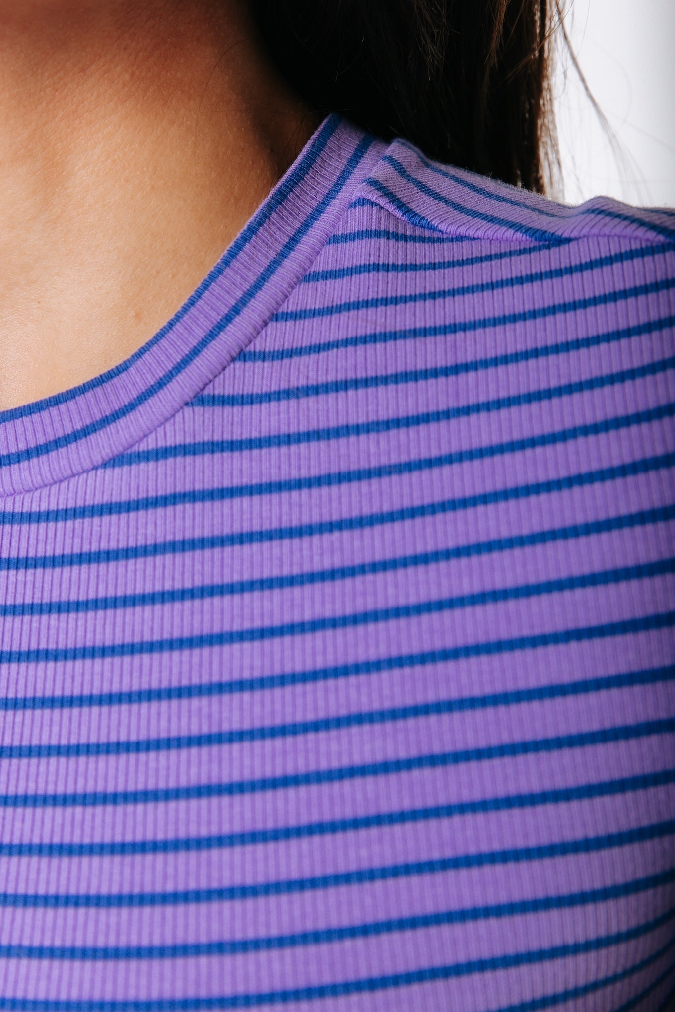 Jessie Stripe Rib Top | Purple/Dark Purple