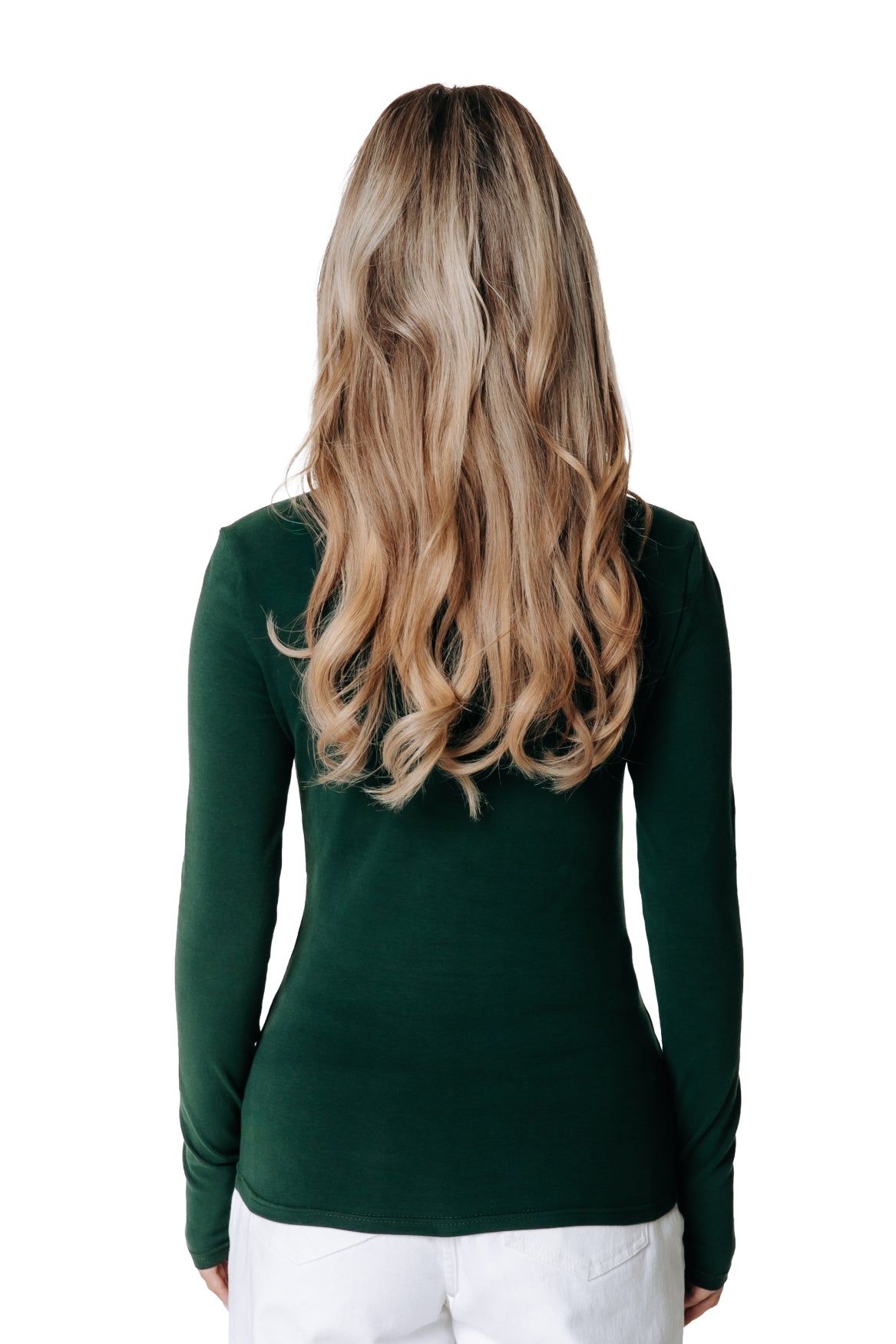Fitted Turtleneck Top | Forest Green