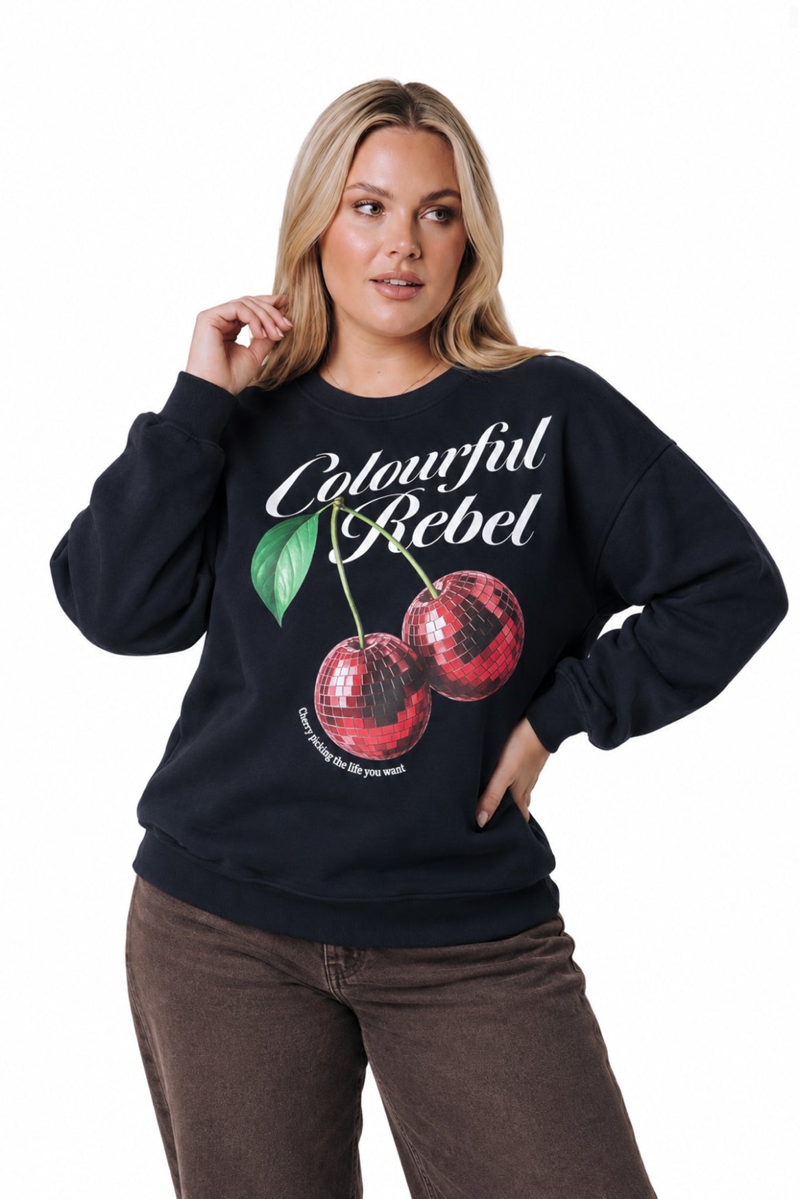 Disco Cherries Sweat | Navy