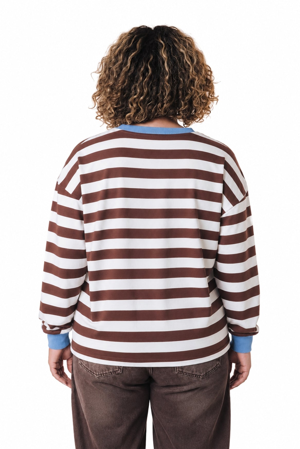 Flower Print Longsleeve | White/Brown