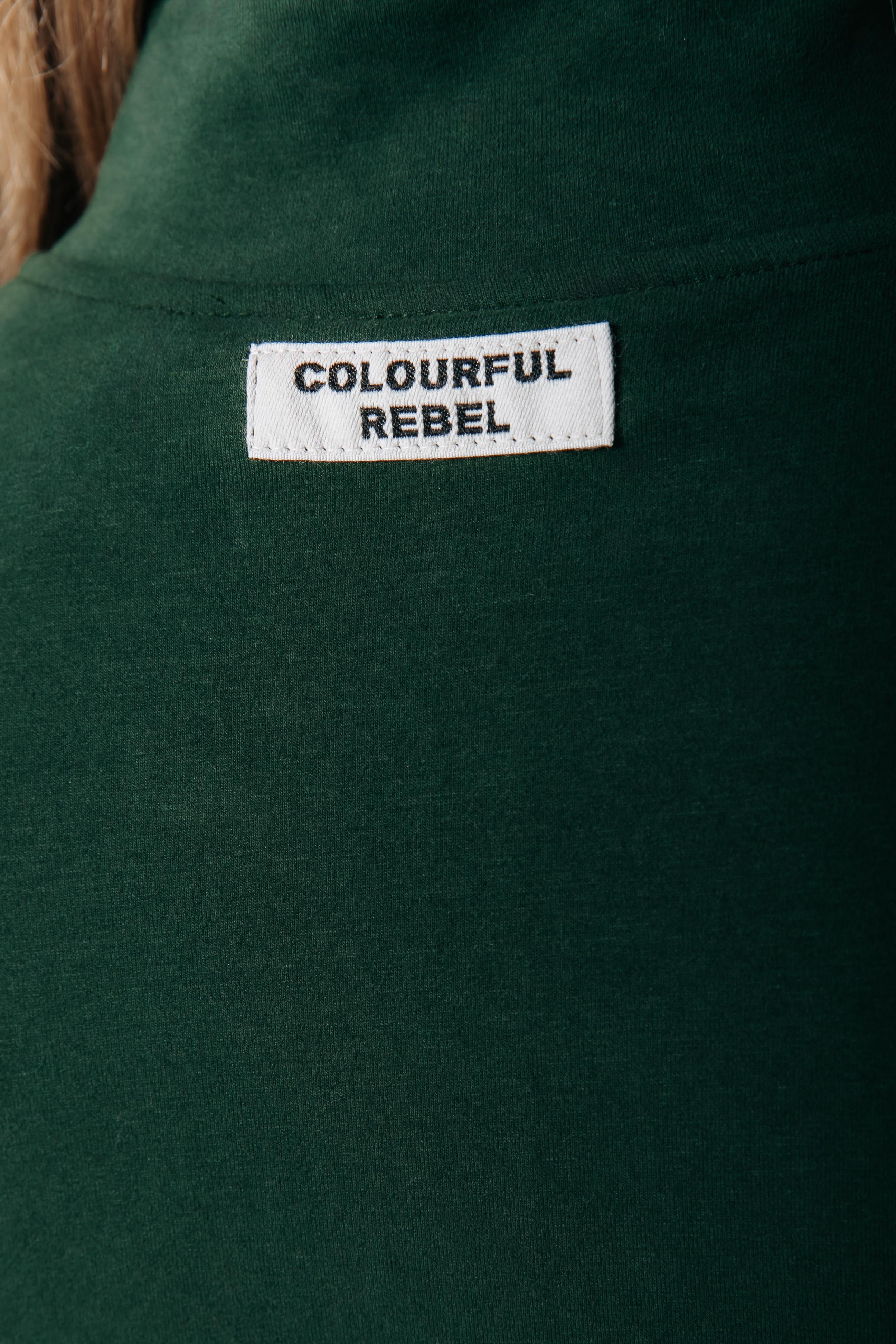 Fitted Full Zip Top | Dark green