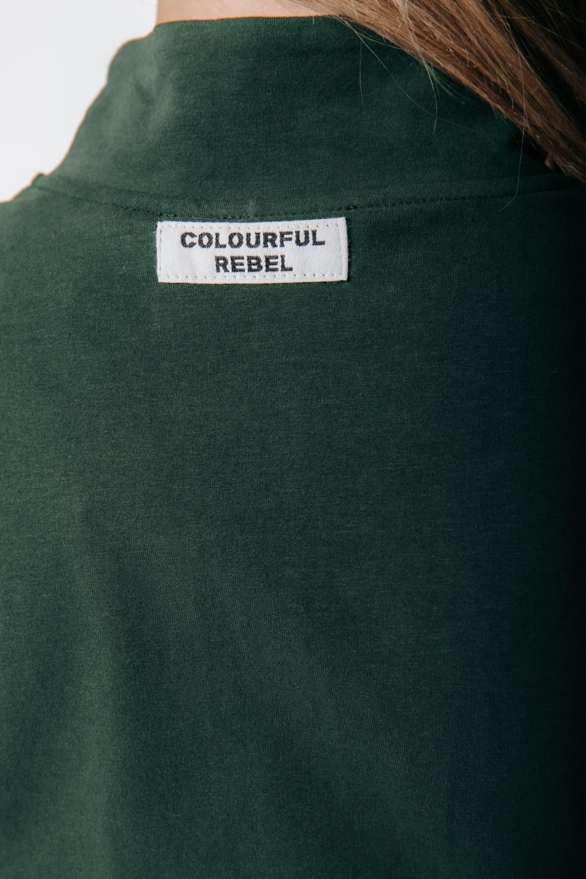 Fitted Full Zip Top | Dark green