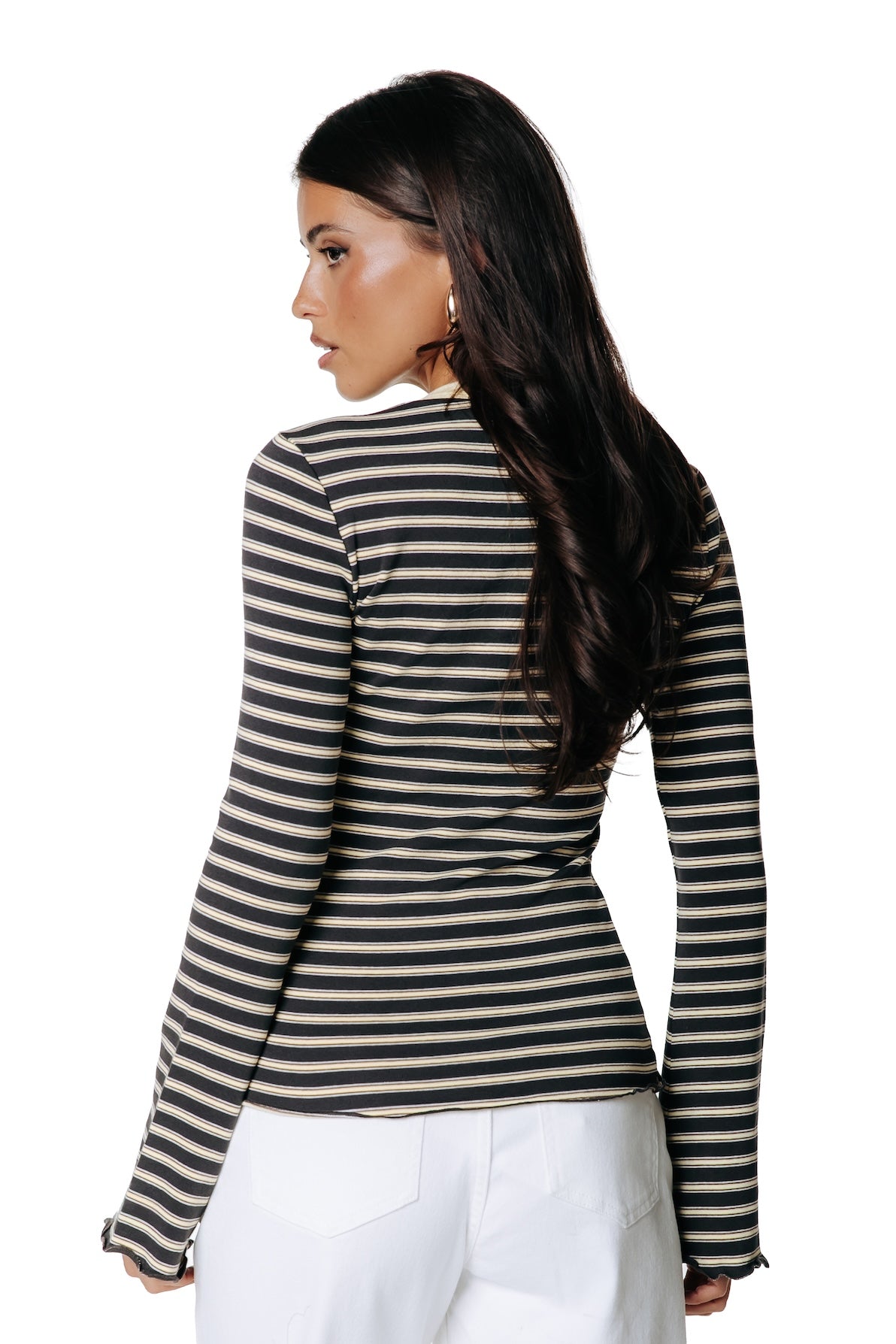 Livy Stripe Longsleeve | Brown / Yellow