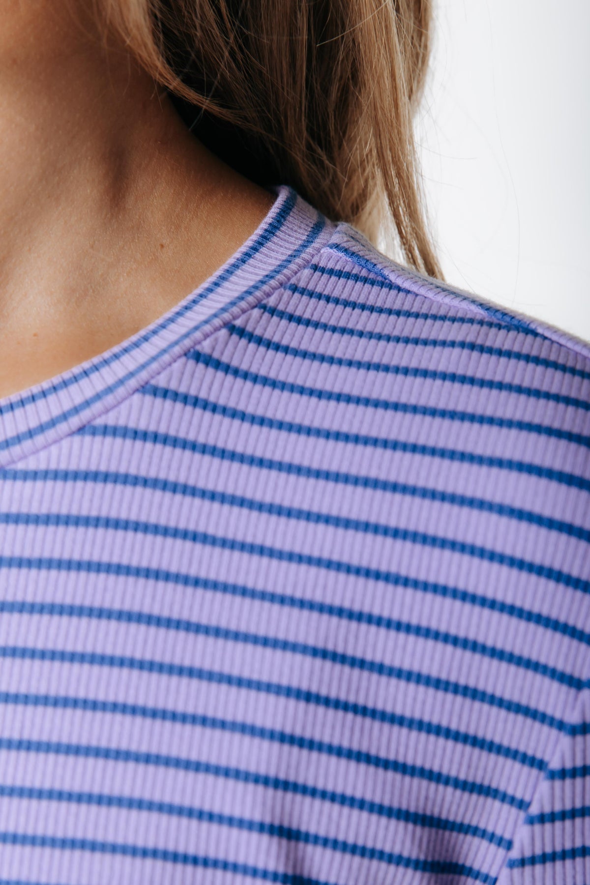 Jessie Rib Mini Stripe Longsleeve | Purple/Dark Purple