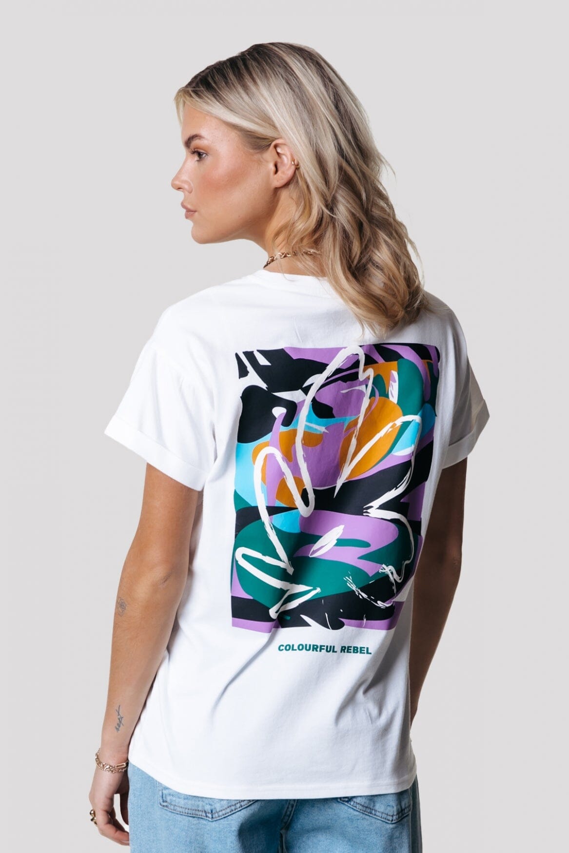 Colourful Rebel Abstract Flower T-shirt | Standard white 8720867027232