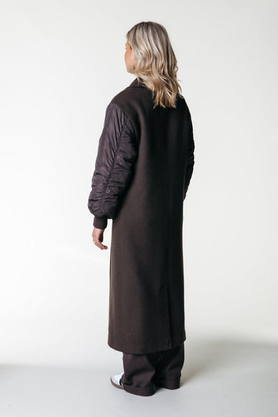 Colourful Rebel Ada Wool Long Coat | Cacao 