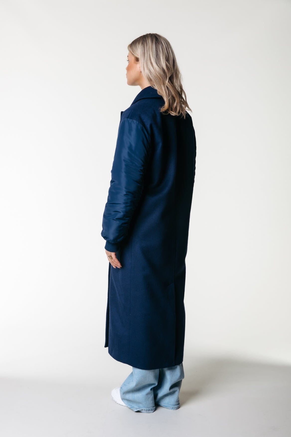 Colourful Rebel Ada Wool Long Coat | Navy 