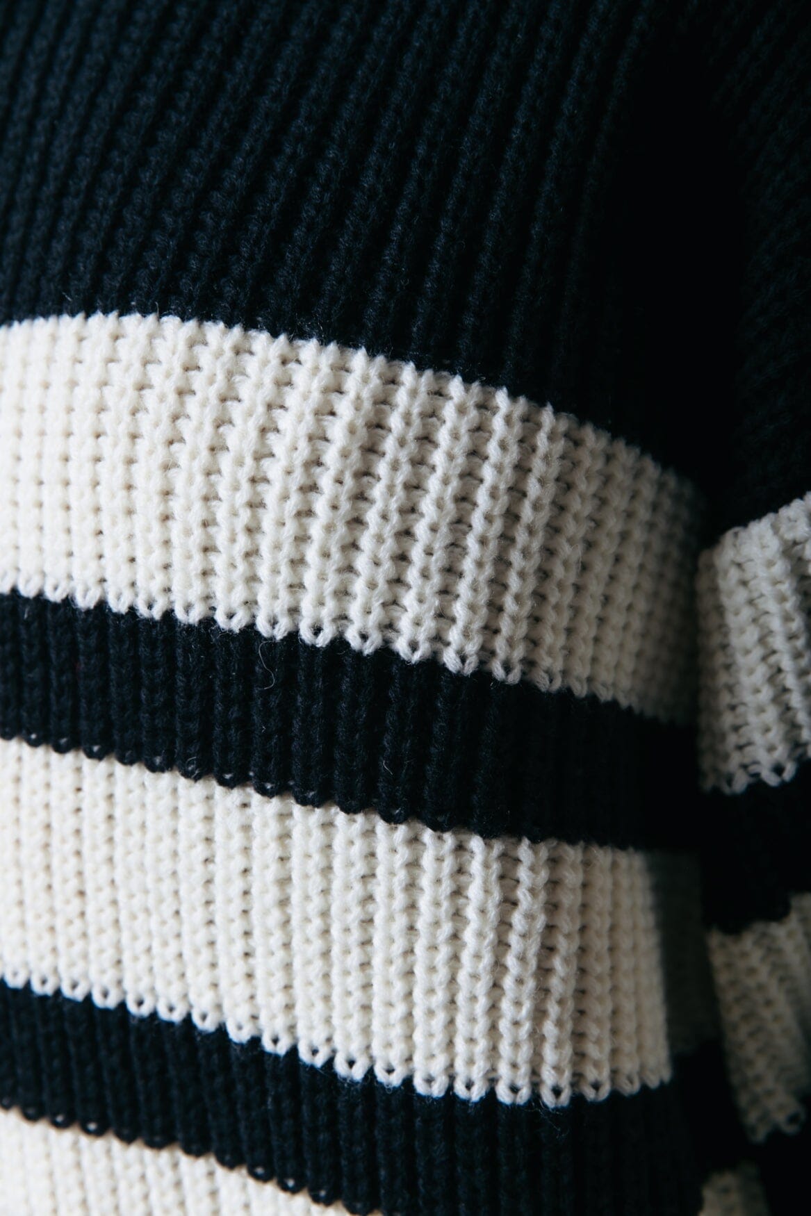 Colourful Rebel Alba Stripe Loose Fit Knitwear Sweater | Black/white 