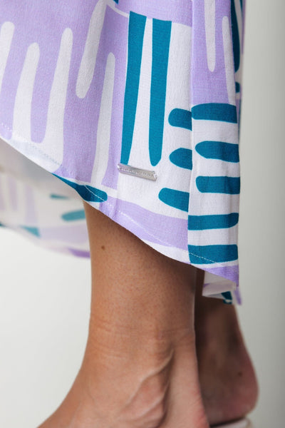 Colourful Rebel Alice Tiles Wrap Dress | Pastel Lilac 