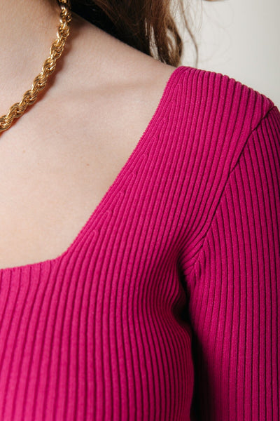 Colourful Rebel Ariel Knitted Top | Fuchsia 