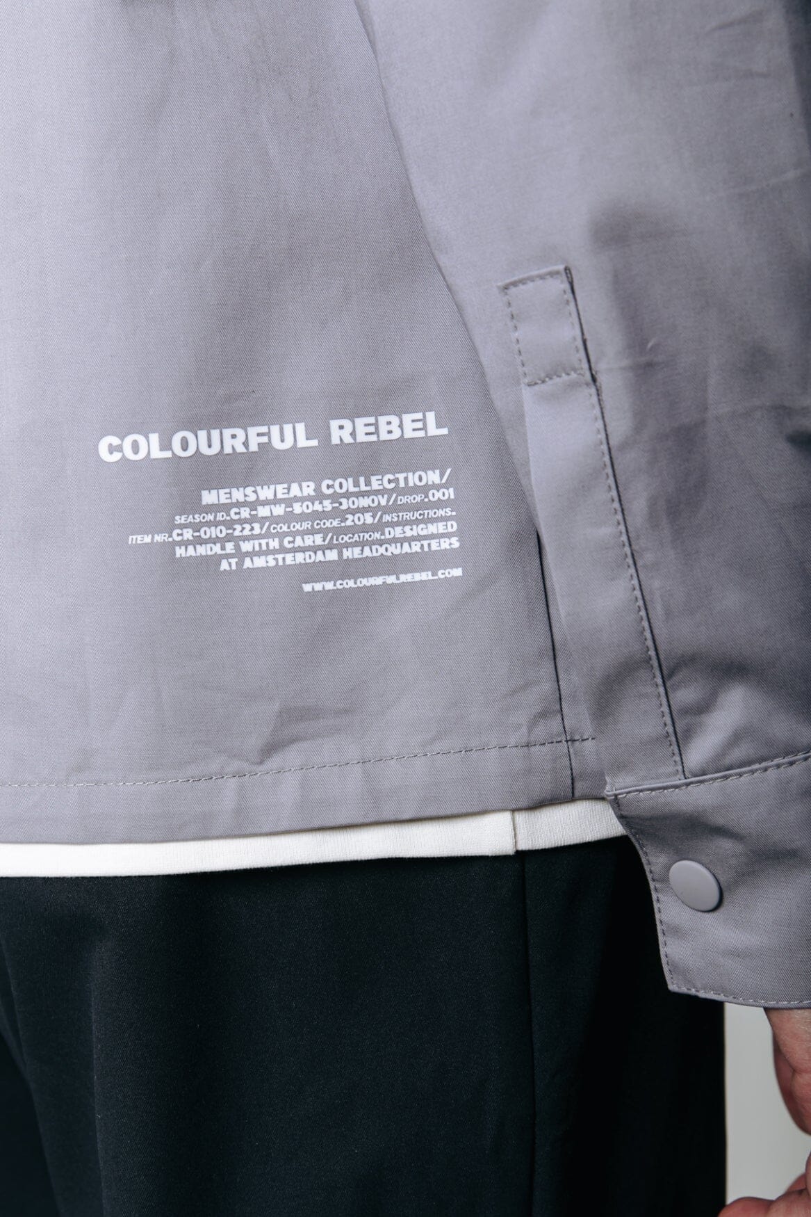Colourful Rebel Atlas Triple Stitch Shirt | Dark grey 