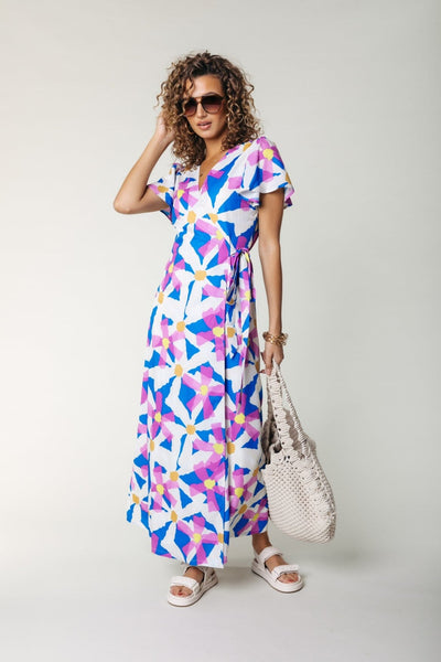 Colourful Rebel Ava Flower Wrap Dress | Multicolor 