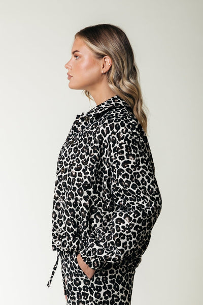 Colourful Rebel Bente Leopard Jacquard Bomber Jacket | Brown 