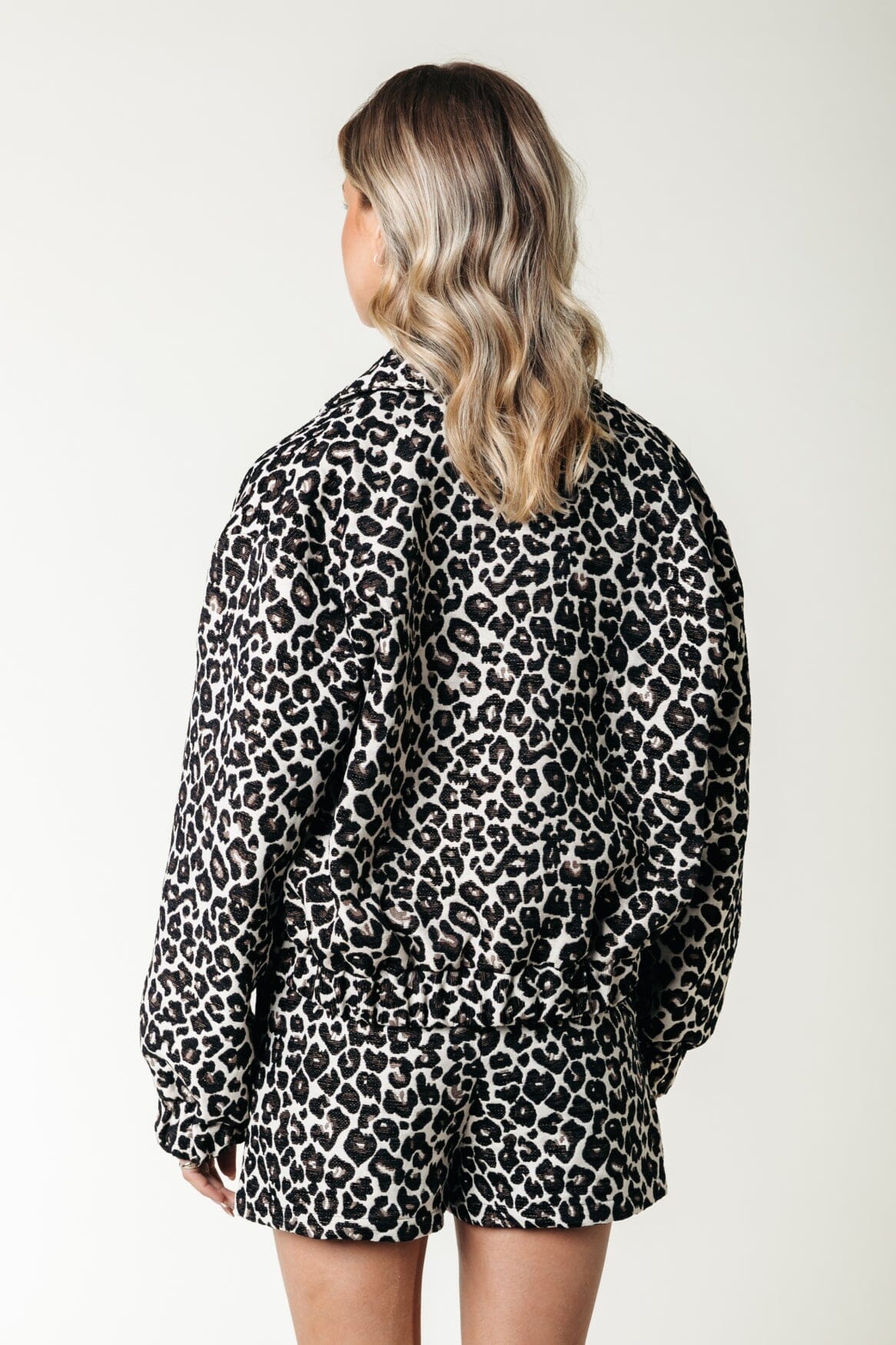 Colourful Rebel Bente Leopard Jacquard Bomber Jacket | Brown 