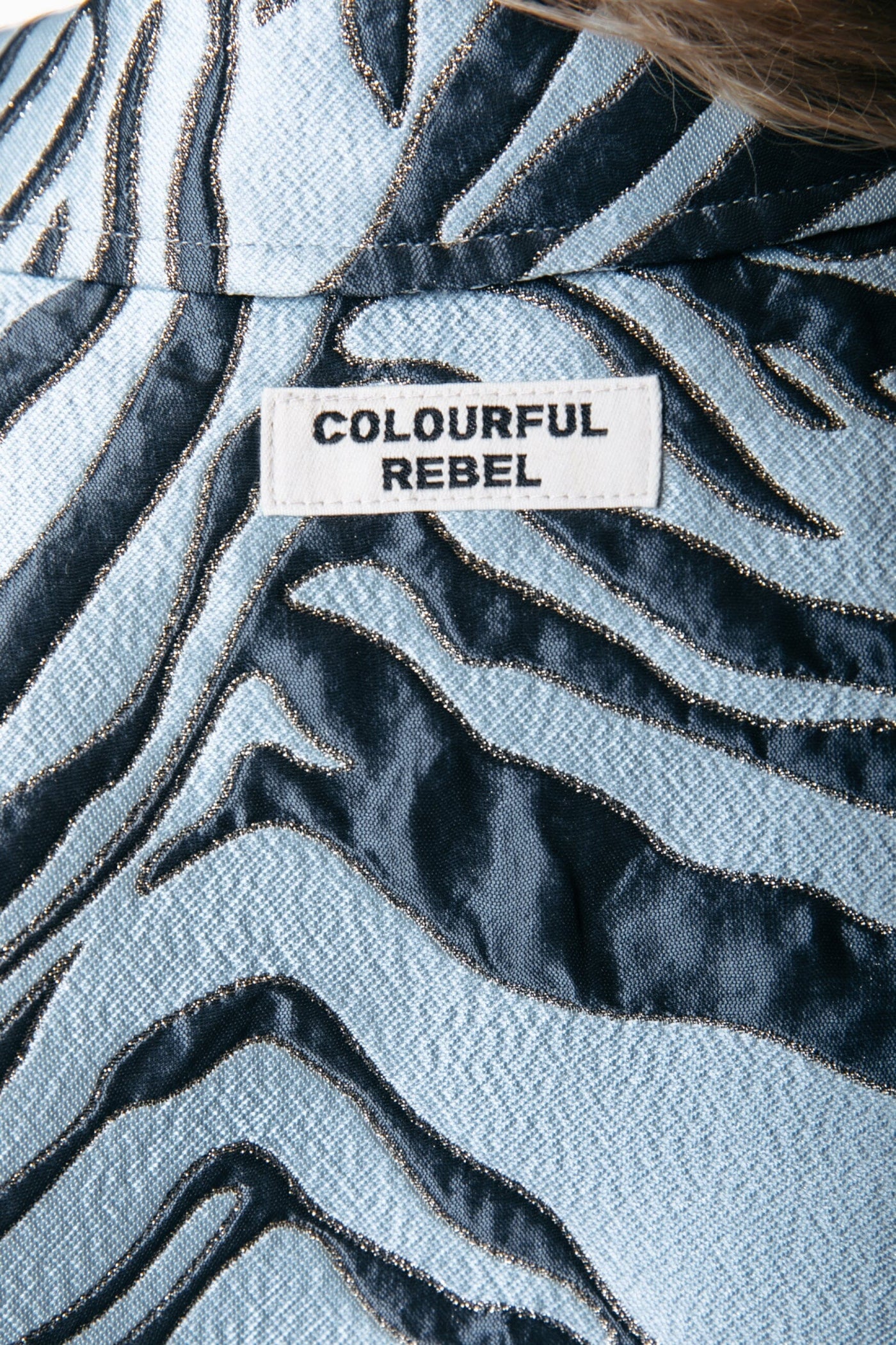 Colourful Rebel Bente Zebra Jacquard Bomber Jacket | Light Blue 