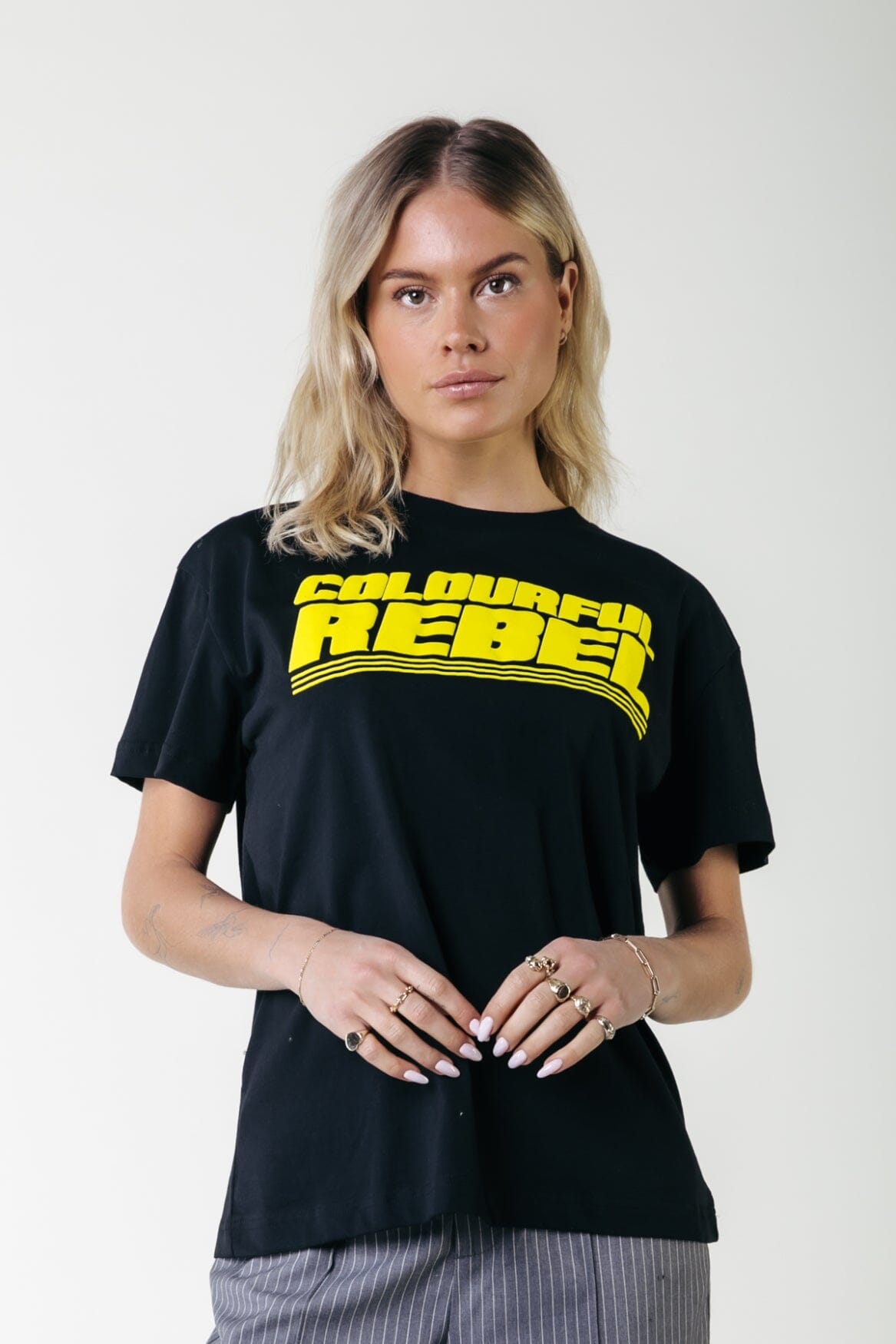 Colourful Rebel Big Puff Logo Loosefit Tee | Black 8720867052715