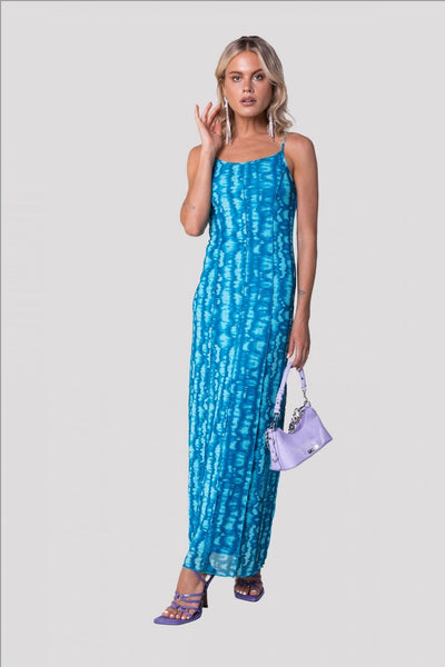 Colourful Rebel Caia Mesh Maxi Dress | Light turquoise 8720867033592