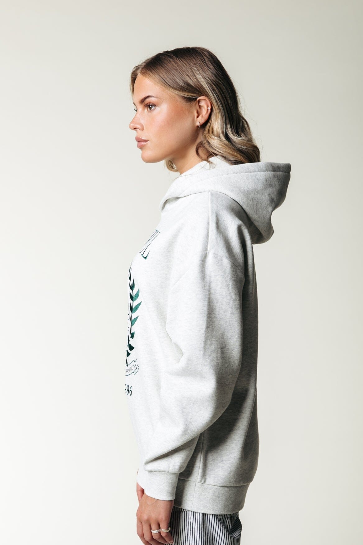 Colourful Rebel College 1986 Embro Clean Hoodie | Light grey melange 