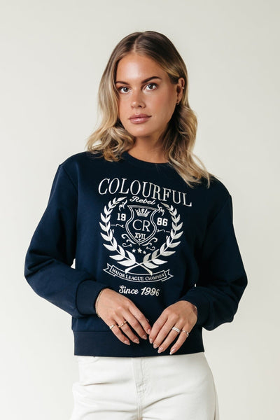 Colourful Rebel College 1986 Embro Relaxed Sweat | Navy 8720867056423