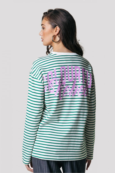 Colourful Rebel Colourful Rebel Logo Stripe Longsleeve | Off white 