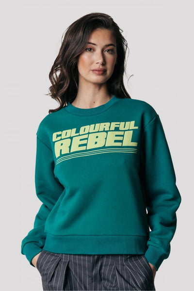 Colourful Rebel Colourful Rebel Puff Logo Sweat | Shady Green 8720867026884