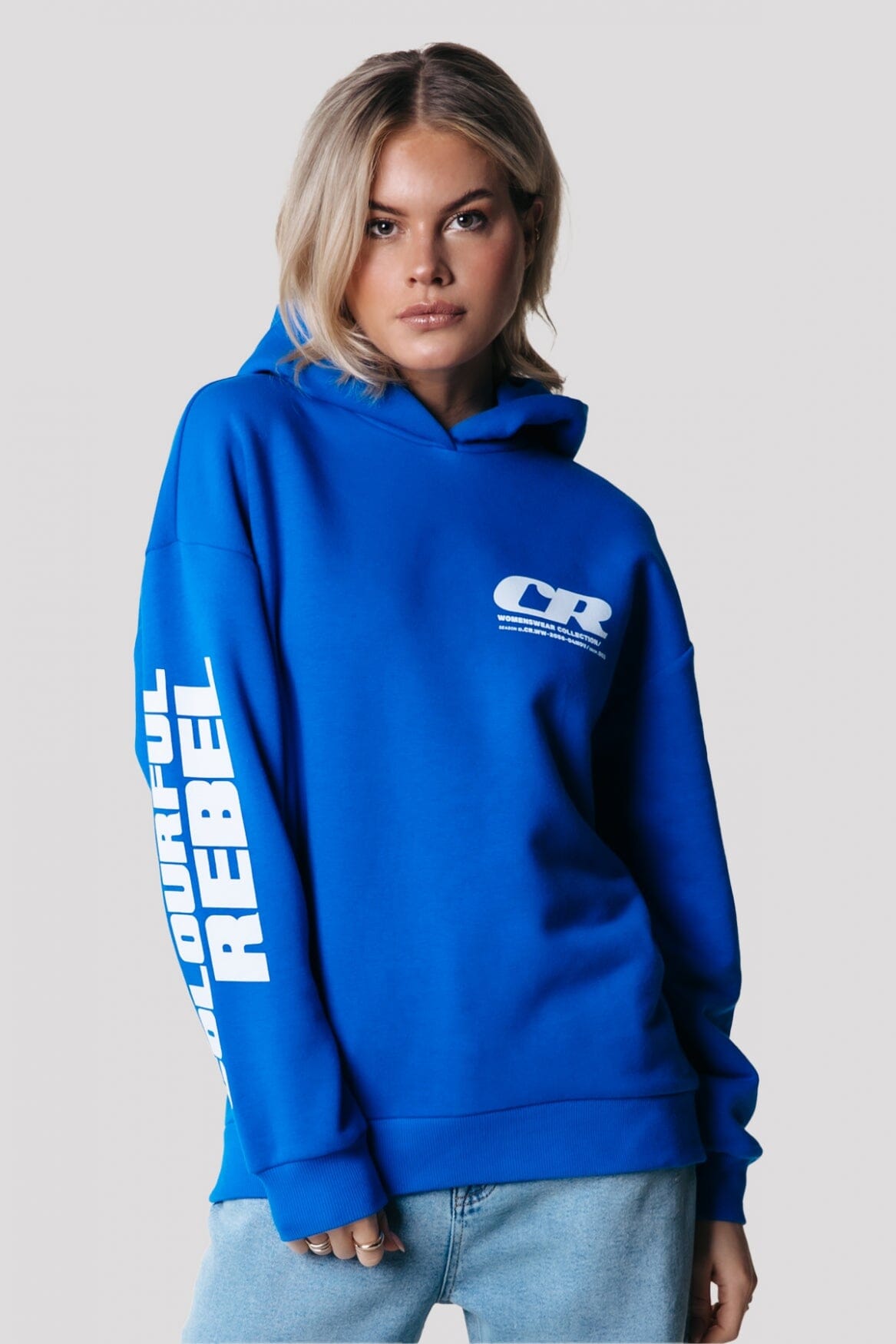 Colourful Rebel Colourful Rebel Sleeve Logo Hoodie | Deep blue 8720867026464