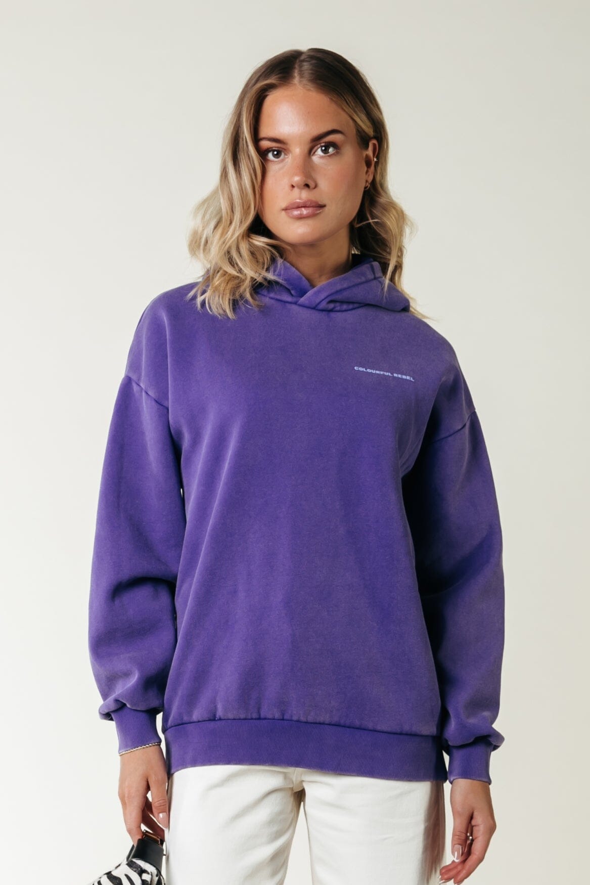 Colourful Rebel Concert Acid Wash Clean Hoodie | Liberty Purple 