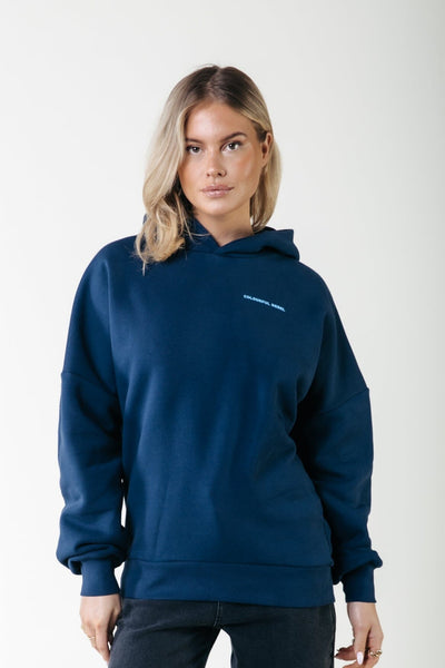 Colourful Rebel CR Back Logo Hoodie | Navy 