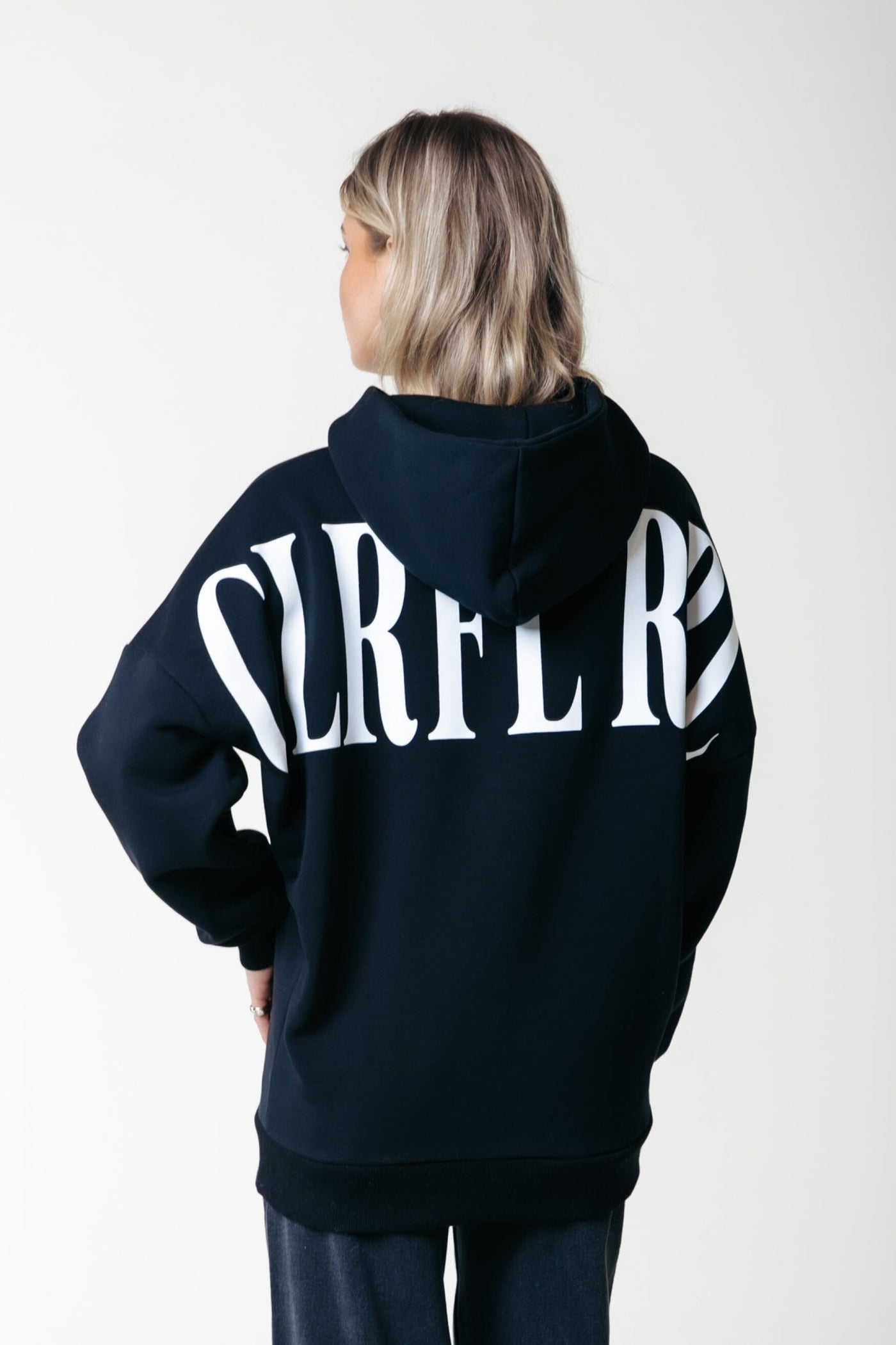 Colourful Rebel CR Back Logo Hoodie | Off black / Washed black 8720867040842