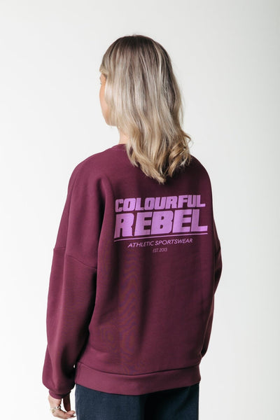 Colourful Rebel CR Bold Logo Sweat | Warm Bordeaux 8720867041146