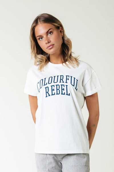 Colourful Rebel CR Print Boxy Tee | Standard white 8720867055754