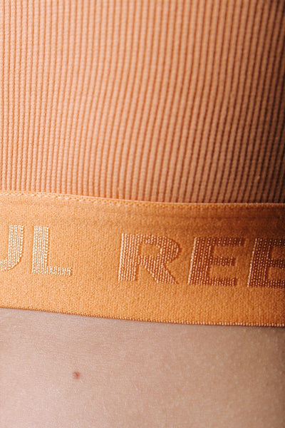 Colourful Rebel Danica Branded Cropped Rib Tanktop | Tangerine 