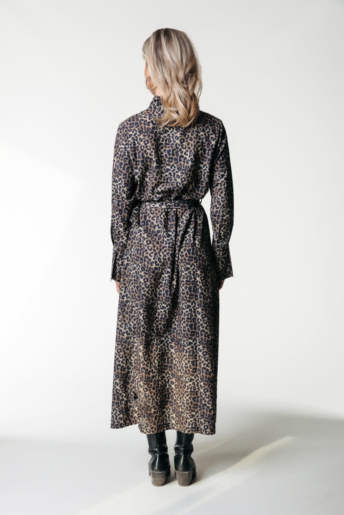 Colourful Rebel Desiree Leopard Maxi Shirt Dress LS | Warm Brown 