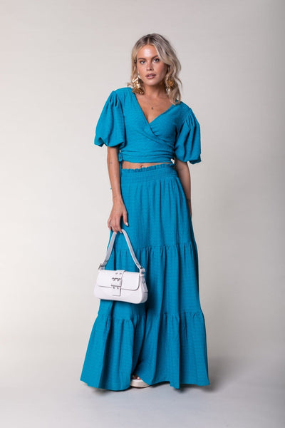Colourful Rebel Dewi Knitted Maxi Skirt | Dark turquoise 8720867033950