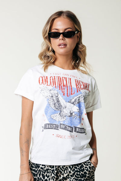 Colourful Rebel Eagle Boxy Tee | Standard white 