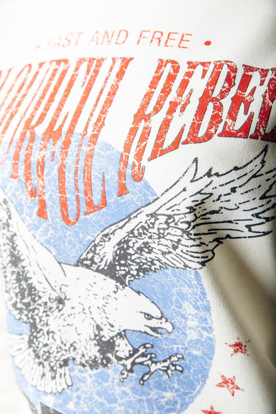 Colourful Rebel Eagle Dropped Shoulder Sweat | Off white 