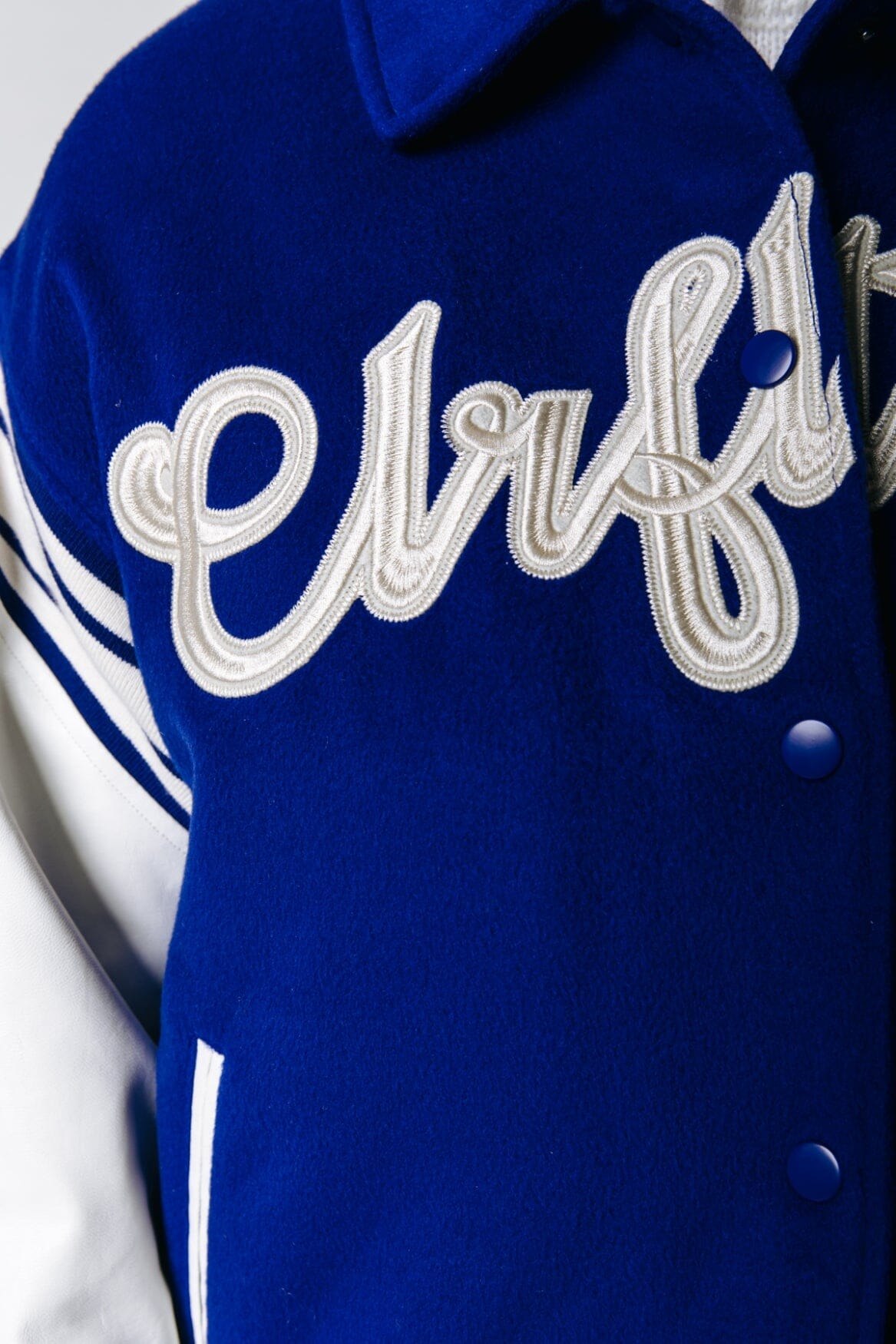 Colourful Rebel Edna Baseball Bomber Jacket | Bright blue 