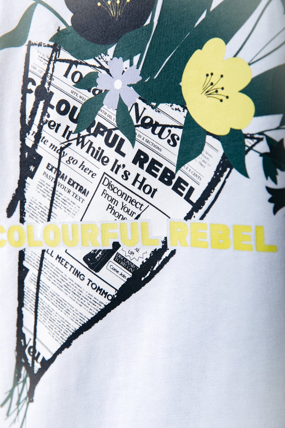 Colourful Rebel Flower Bouquet Basic Tee | White 
