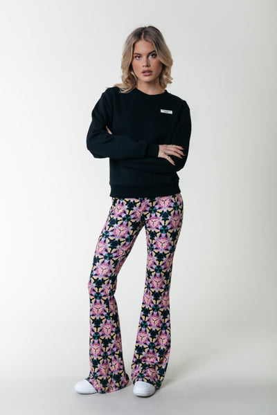 Colourful Rebel Flower Peached Flare Pants | Candy Pink 8720867022411