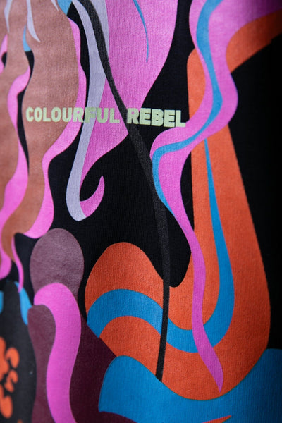 Colourful Rebel Flower Shapes Clean Hoodie | Black 